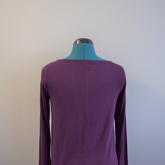 Deep Purple Burgundy Wine Long Sleeve Tunic Shirt - Picture 5 of 9